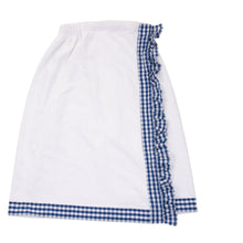 Load image into Gallery viewer, View of our Blue Gingham Bath Wrap
