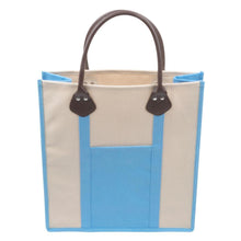 Load image into Gallery viewer, Light blue canvas tote with handles
