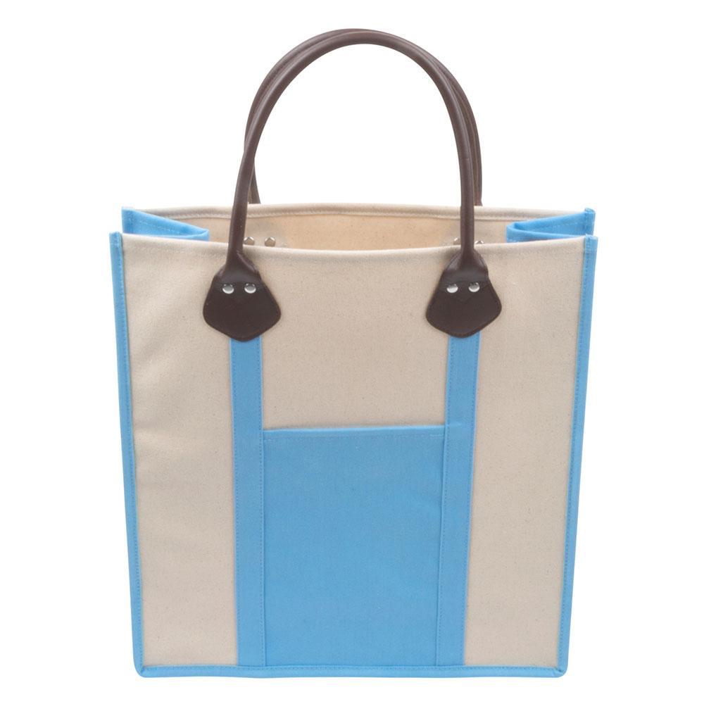 Light blue canvas tote with handles