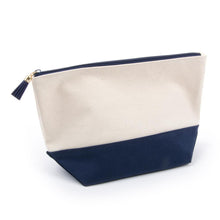 Load image into Gallery viewer, navy cosmetic zipper pouch
