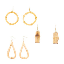 Load image into Gallery viewer, Front view of our Bamboo Earrings
