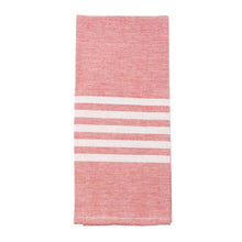 Load image into Gallery viewer, Red Holiday Twill Stripe Dish Towel
