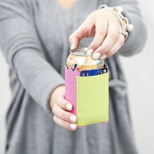 Load image into Gallery viewer, Lifestyle view of our Pink Lizard Pocket Koozie
