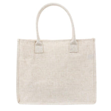 Load image into Gallery viewer, Back view of linen bow tote
