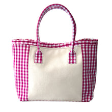Load image into Gallery viewer, Pink gingham tote bag
