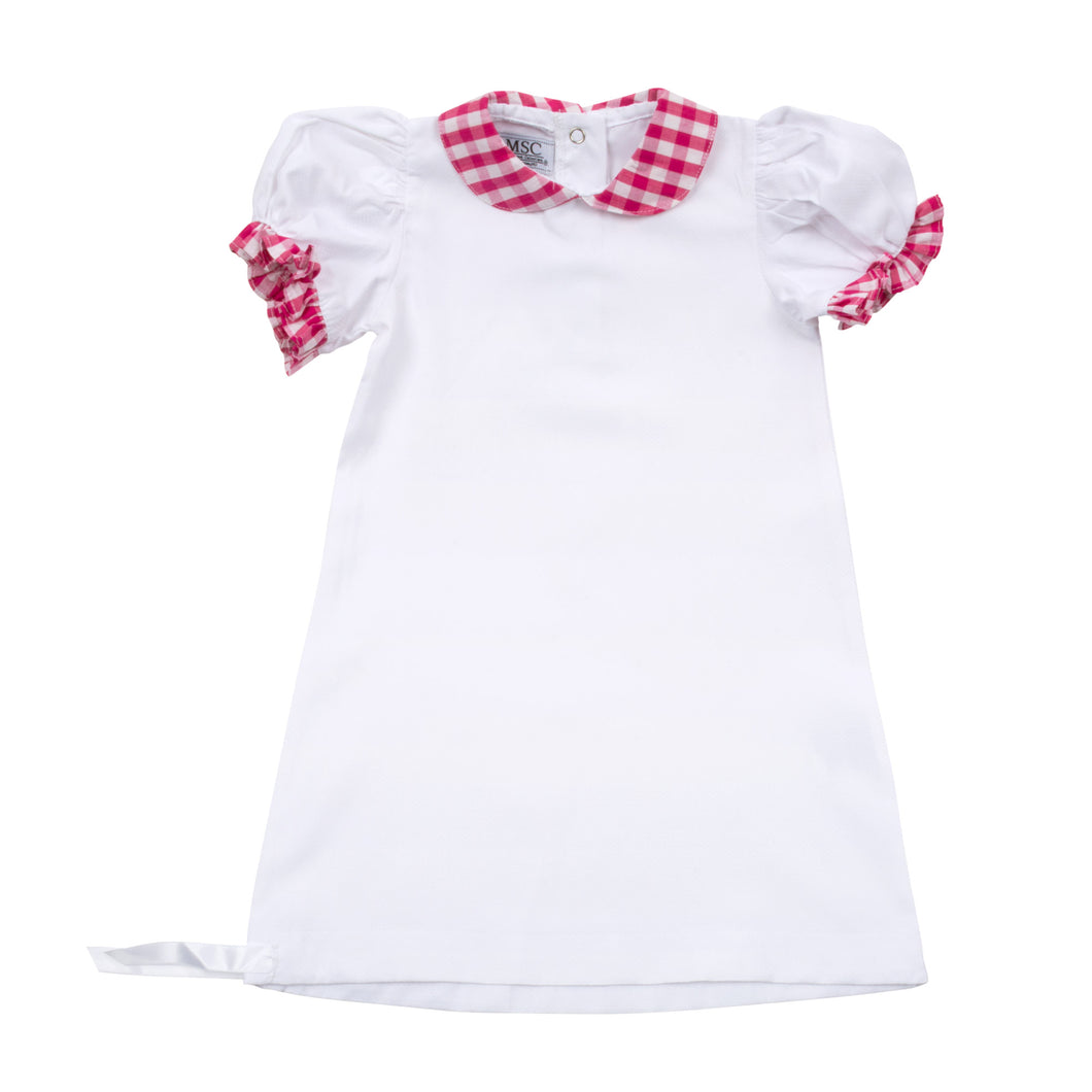 Pink Gingham Summer Baby Gown