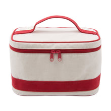 Load image into Gallery viewer, Canvas Train Case Cosmetic Bag
