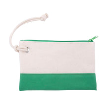 Load image into Gallery viewer, Green &amp; Natural Canvas Rope Pouch
