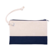 Load image into Gallery viewer, Navy &amp; Natural Canvas Rope Pouch
