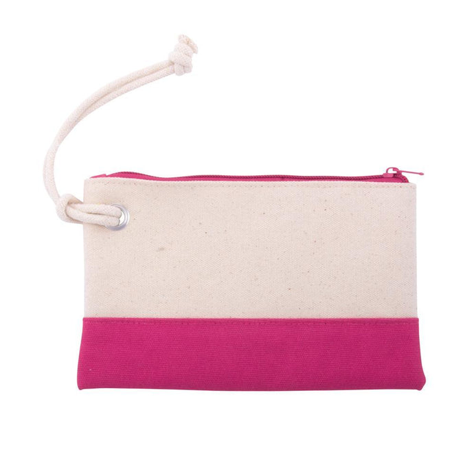 Pink & Natural Canvas Rope Pouch