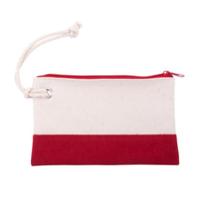 Load image into Gallery viewer, Red &amp; Natural Canvas Rope Pouch
