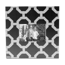 Load image into Gallery viewer, Front view of our Black and White Trellis Picture Frame
