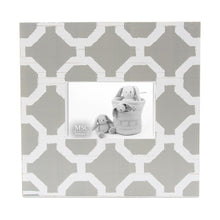 Load image into Gallery viewer, Front view of our Grey and White Trellis Picture Frame
