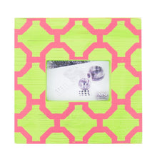 Load image into Gallery viewer, Front view of our Lime and Pink Trellis Picture Frame
