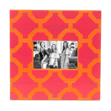 Load image into Gallery viewer, Front view of our Pink and Orange Trellis Picture Frame
