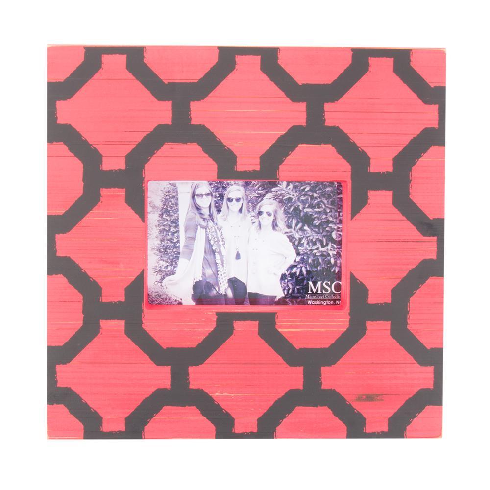 Front view of our Red and Black Trellis Picture Frame